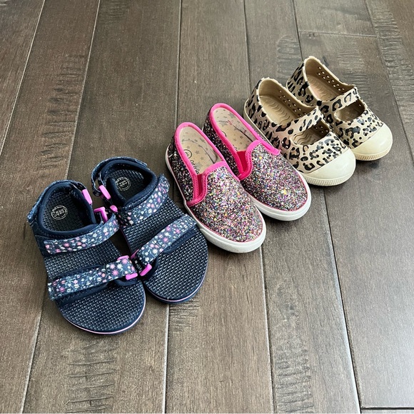 Toddler Girl Shoes Bundle Lot Sandals Summer Cat & Jack Wonder Nation Old Navy 8 - Picture 4 of 4